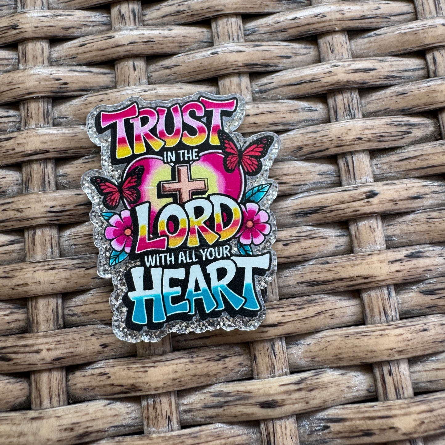 Acrylic Flatback,  Planar, Cabochon, Single Pc - Religious Trust in the Lord