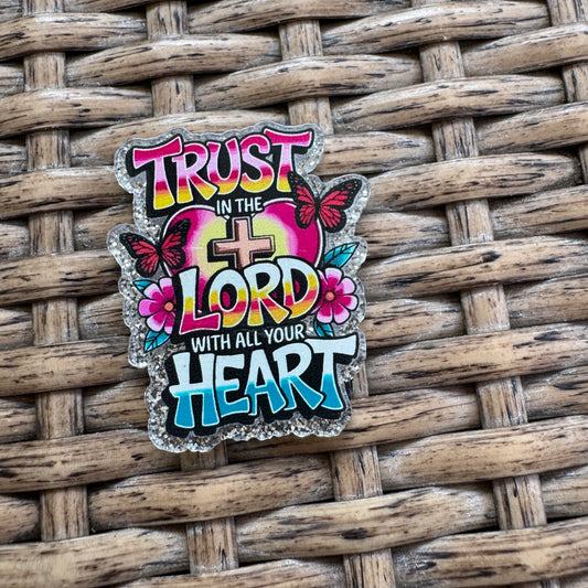 Acrylic Flatback,  Planar, Cabochon, Single Pc - Religious Trust in the Lord