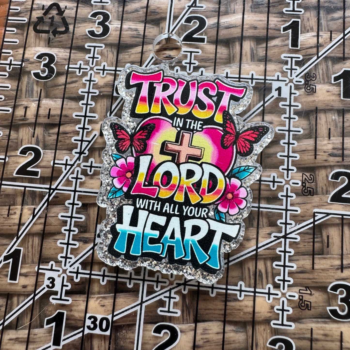 Acrylic Flatback,  Planar, Cabochon, Single Pc - Religious Trust in the Lord