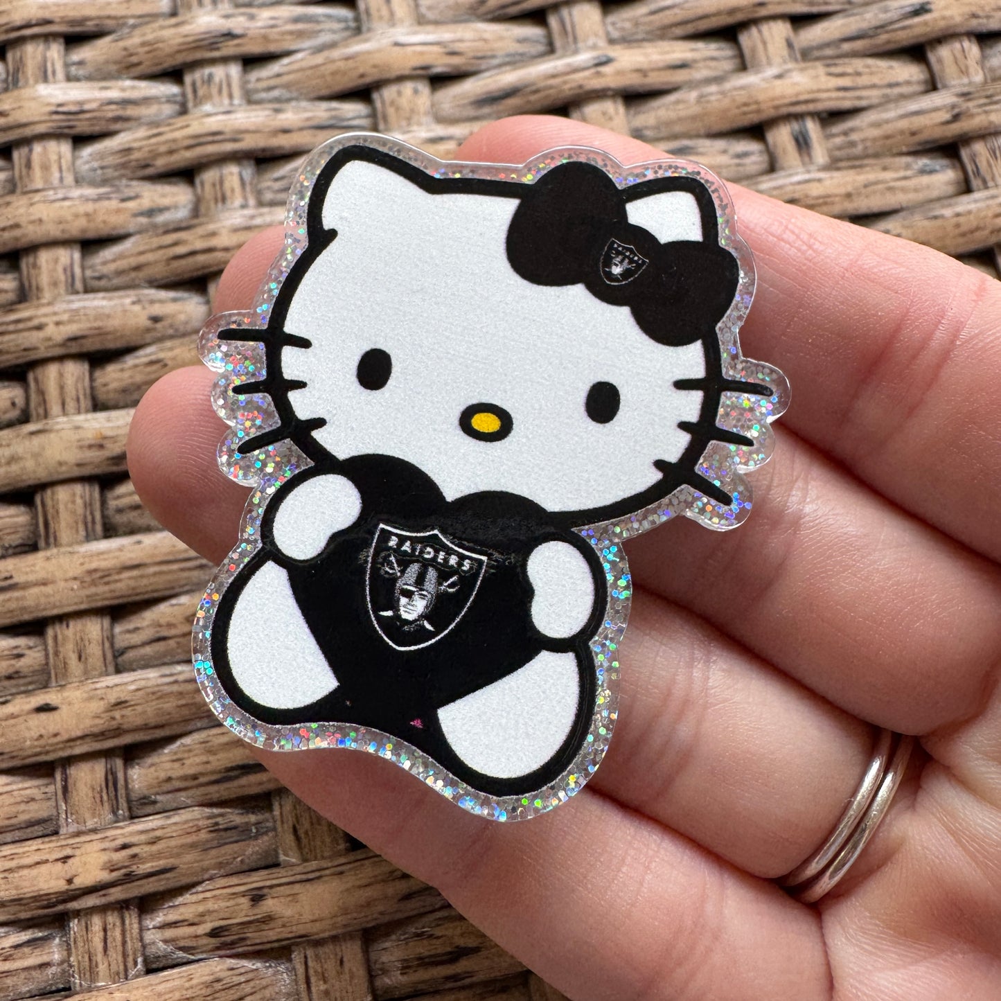 Acrylic Flatback,  Planar, Cabochon, Single Pc - Hello Kitty Raiders Football