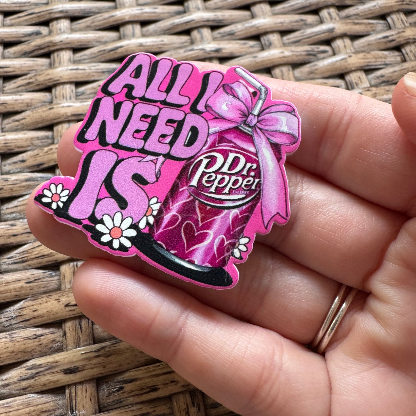 Acrylic Flatback,  Planar, Cabochon, Single Pc - All I Need is Dr Pepper