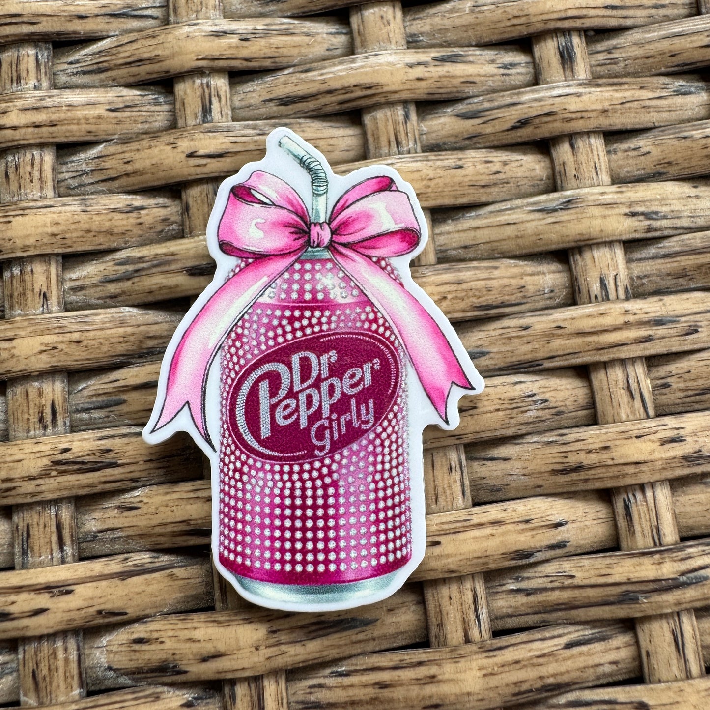 Acrylic Flatback,  Planar, Cabochon, Single Pc - Dr Pepper Girly