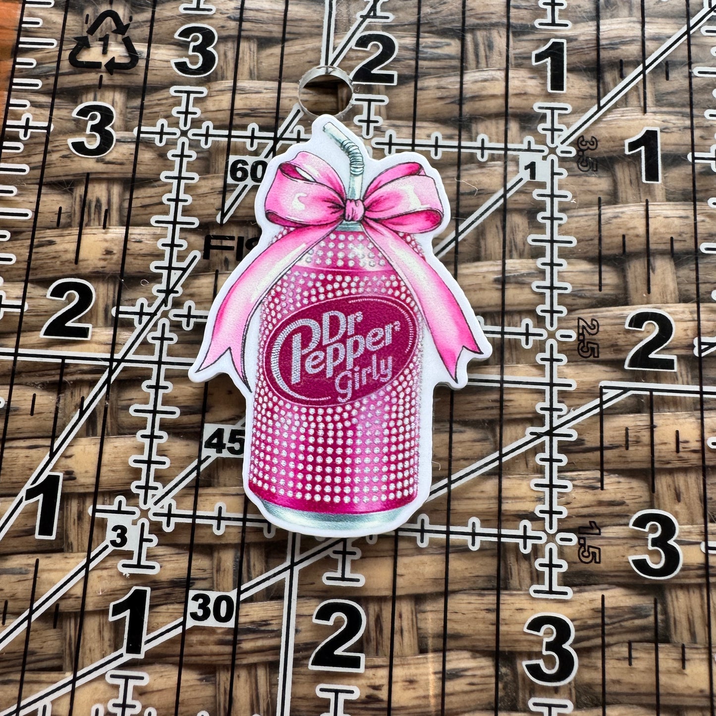 Acrylic Flatback,  Planar, Cabochon, Single Pc - Dr Pepper Girly