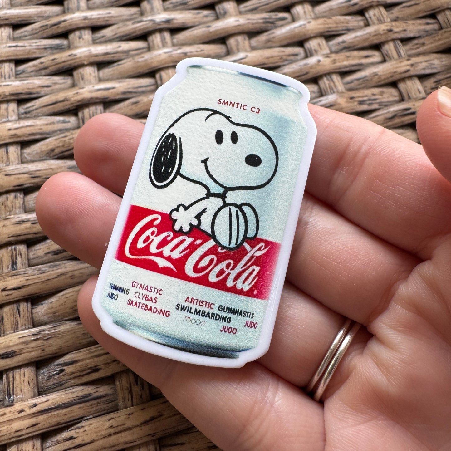 Acrylic Flatback,  Planar, Cabochon, Single Pc - Snoopy Coke