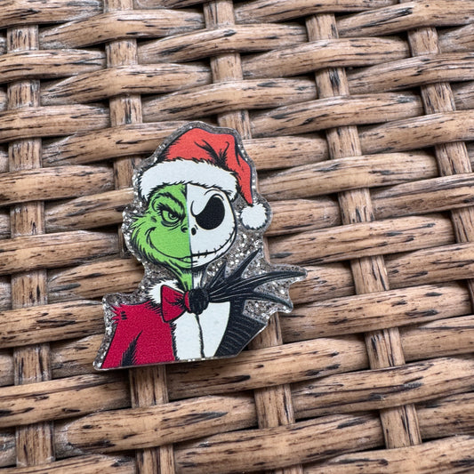 Acrylic Flatback,  Planar, Cabochon, Single Pc - Nightmare Before Christmas and Grinch