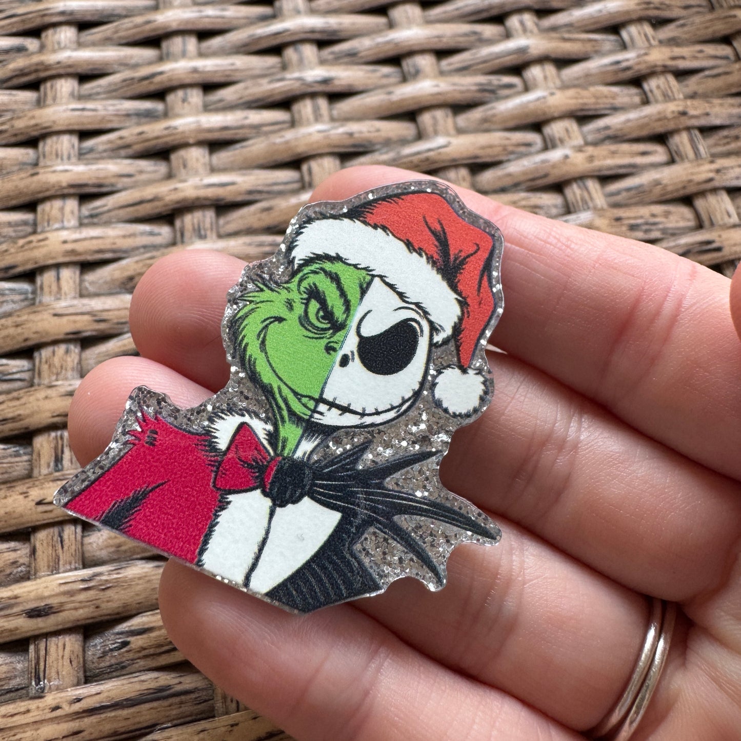 Acrylic Flatback,  Planar, Cabochon, Single Pc - Nightmare Before Christmas and Grinch