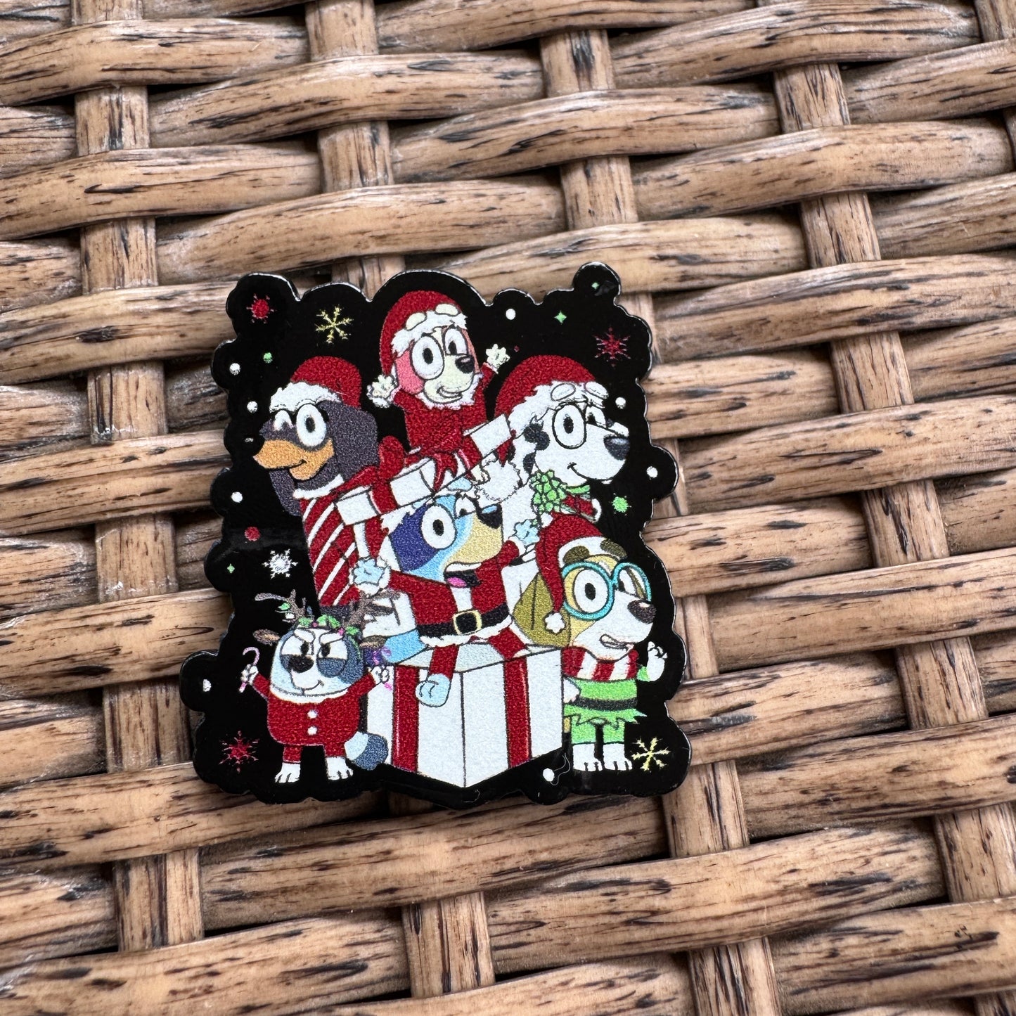 Acrylic Flatback,  Planar, Cabochon, Single Pc - Bluey Christmas