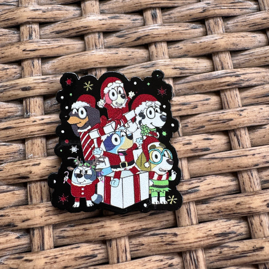 Acrylic Flatback,  Planar, Cabochon, Single Pc - Bluey Christmas