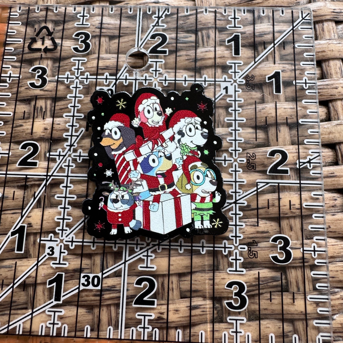 Acrylic Flatback,  Planar, Cabochon, Single Pc - Bluey Christmas