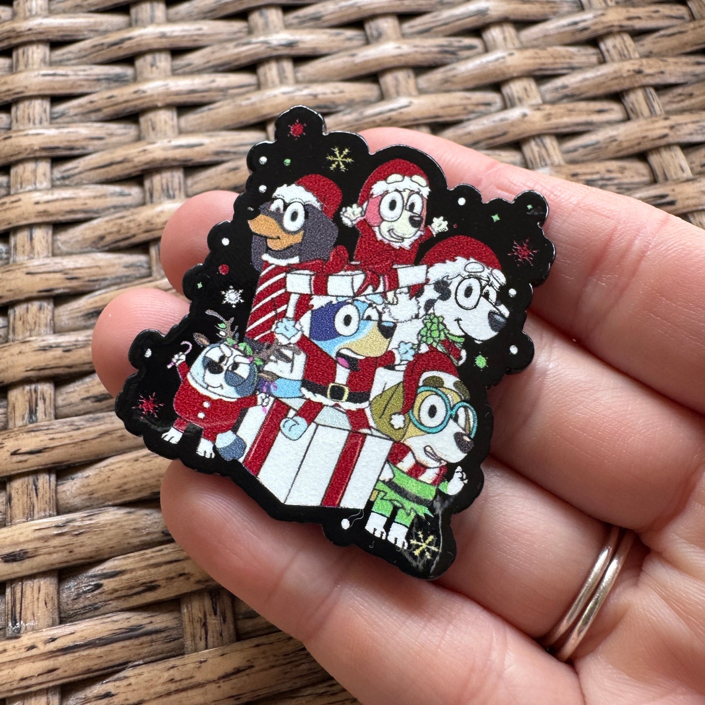 Acrylic Flatback,  Planar, Cabochon, Single Pc - Bluey Christmas