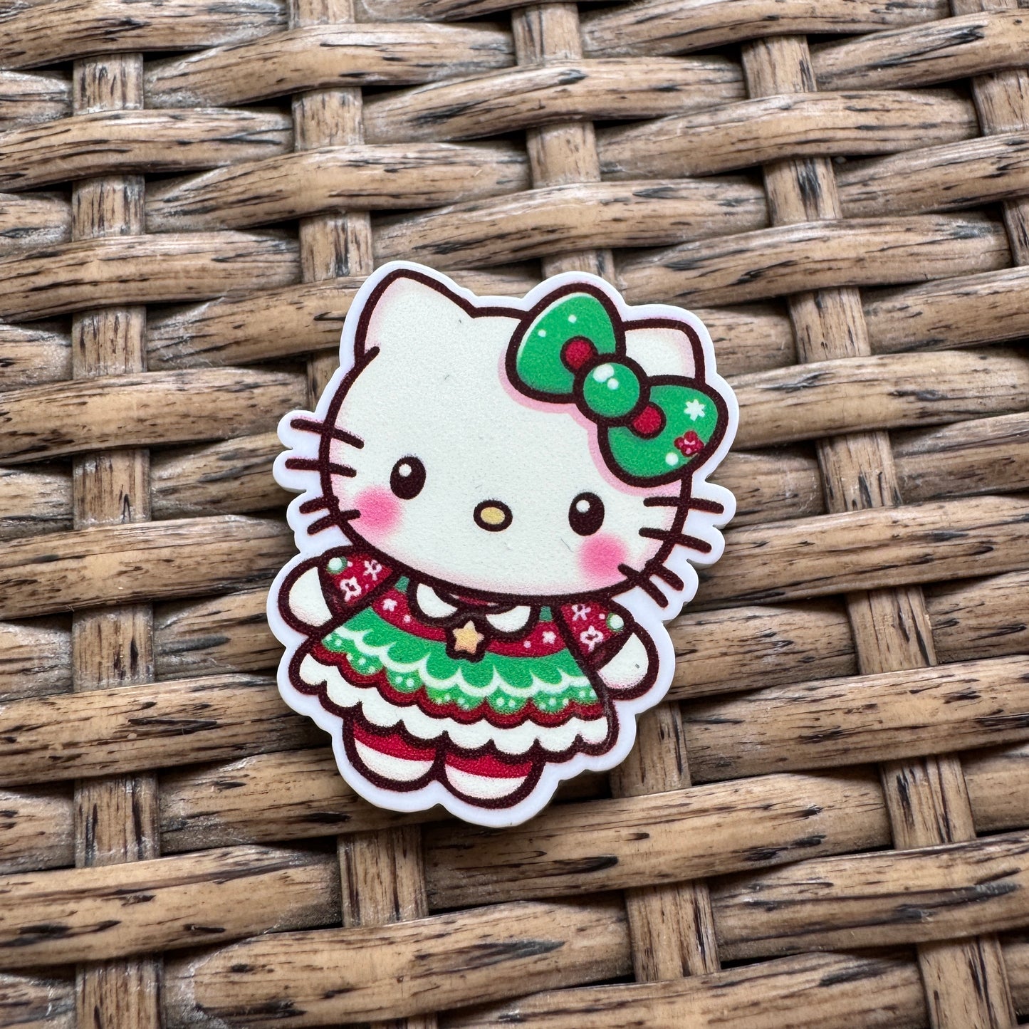 Acrylic Flatback,  Planar, Cabochon, Single Pc -Hello Kitty Christmas
