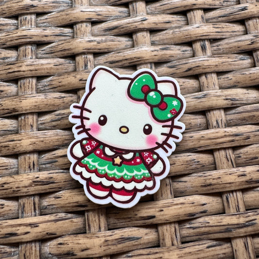Acrylic Flatback,  Planar, Cabochon, Single Pc -Hello Kitty Christmas