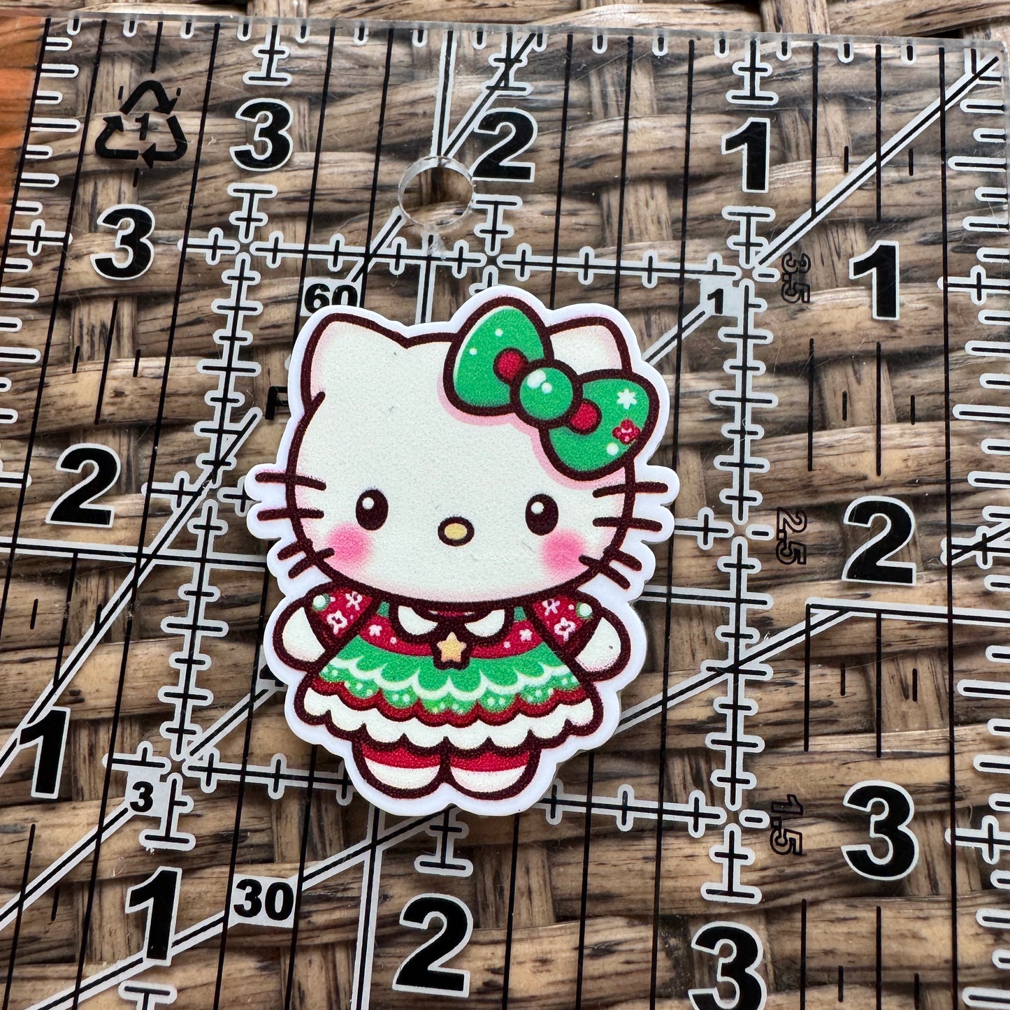 Acrylic Flatback,  Planar, Cabochon, Single Pc -Hello Kitty Christmas