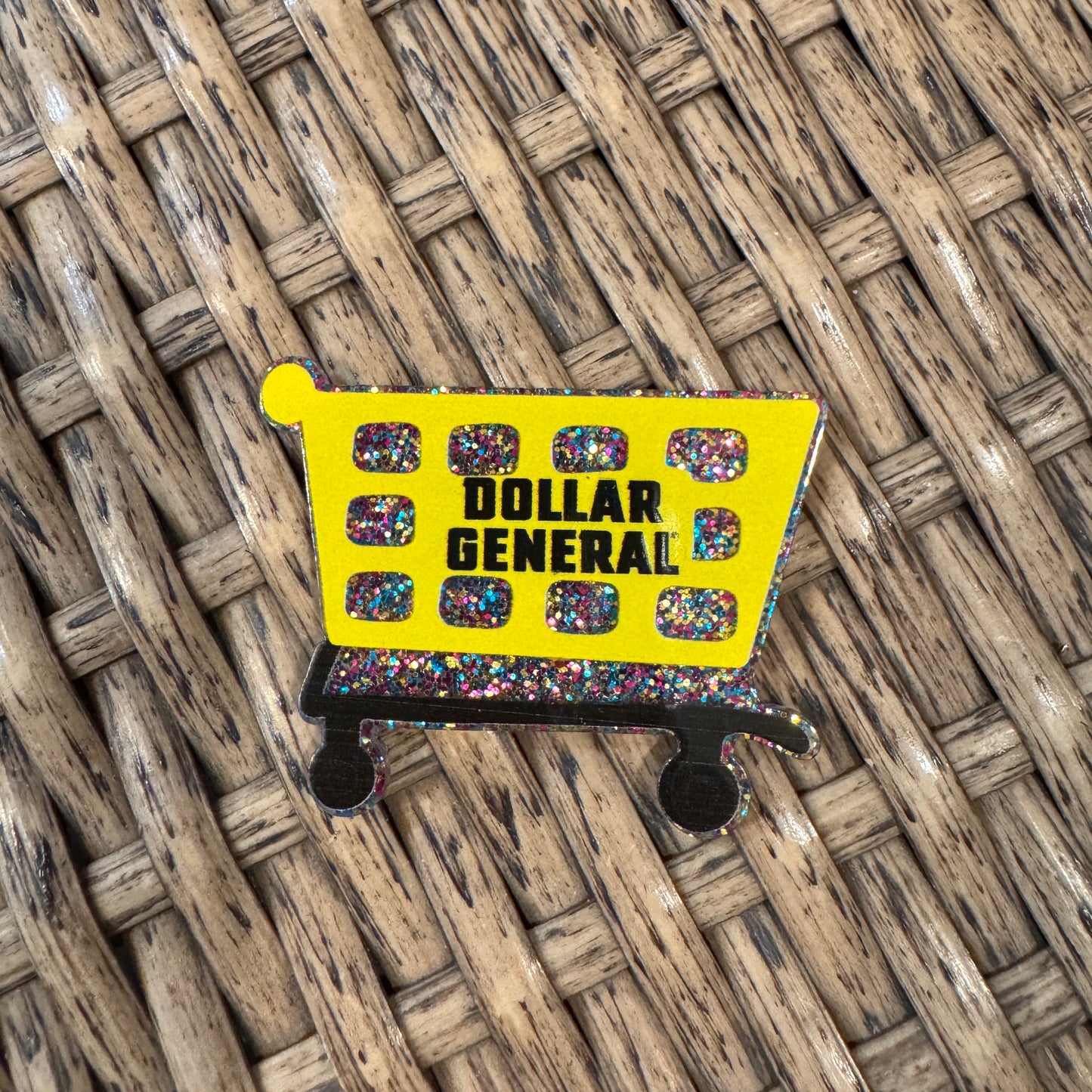 Dollar General Shopping Cart Acrylic Flatback,  Planar, Cabochon, Single Pc