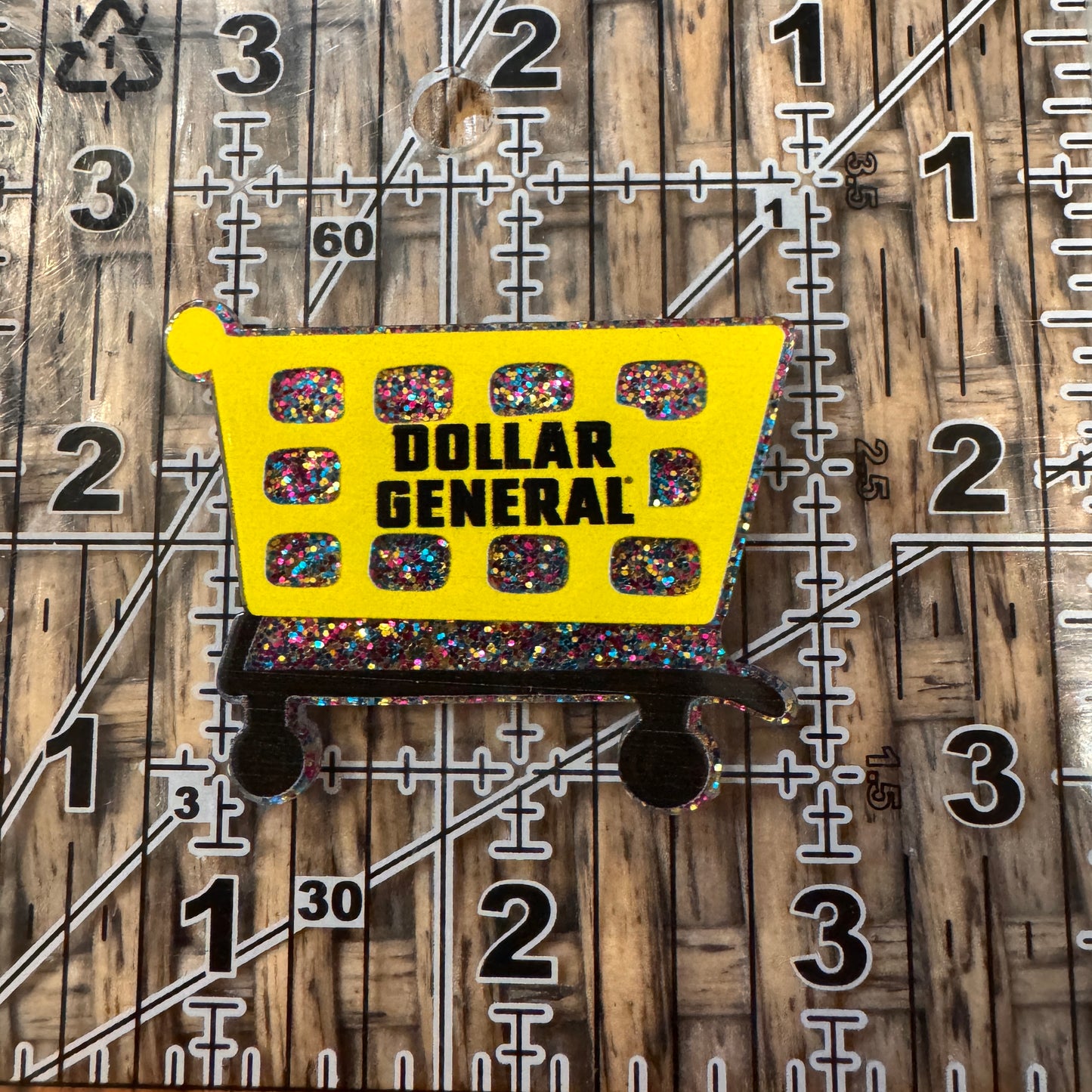 Dollar General Shopping Cart Acrylic Flatback,  Planar, Cabochon, Single Pc