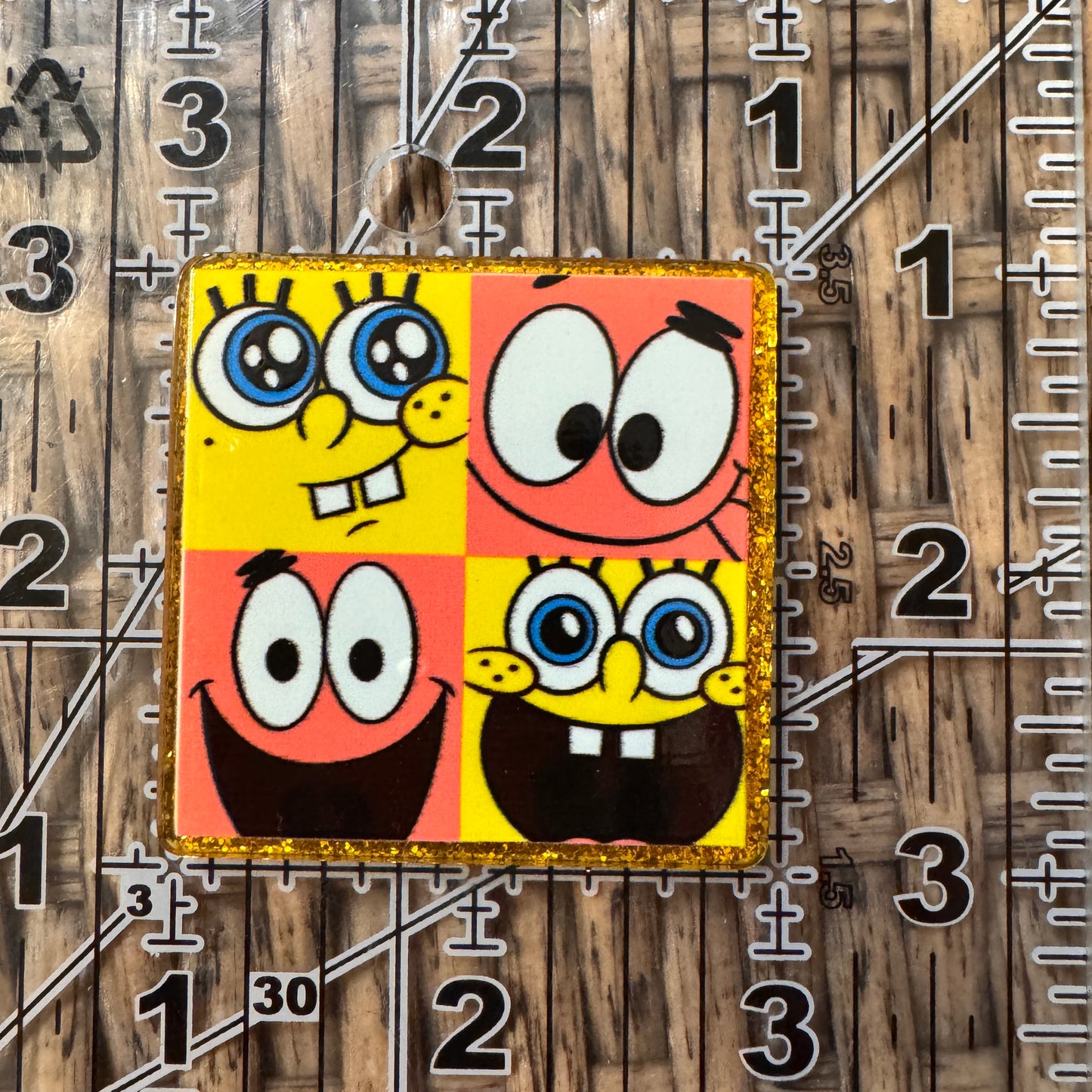 Sponge Bob Cartoon Acrylic Flatback,  Planar, Cabochon, Single Pc