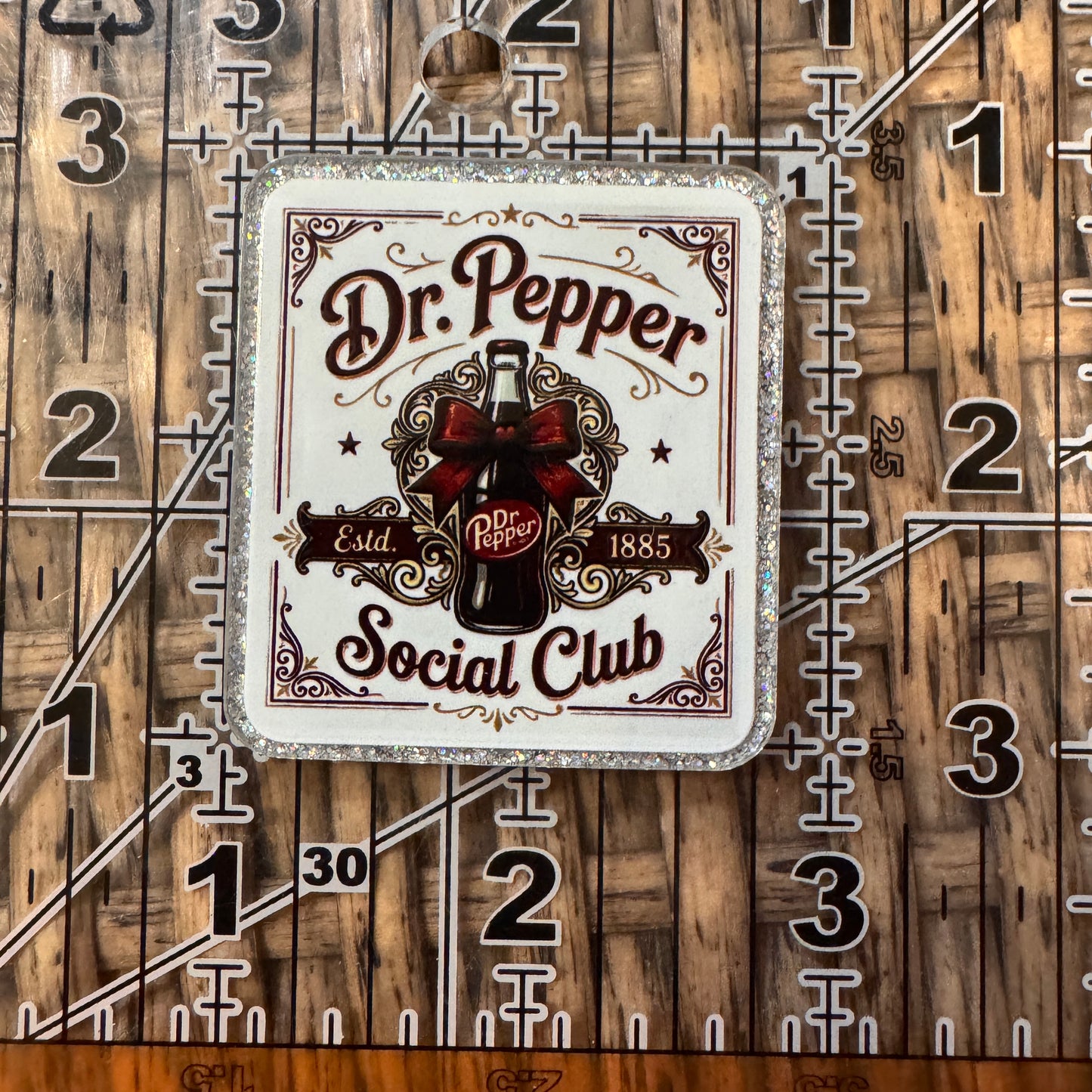 Dr Pepper Acrylic Flatback,  Planar, Cabochon, Single Pc