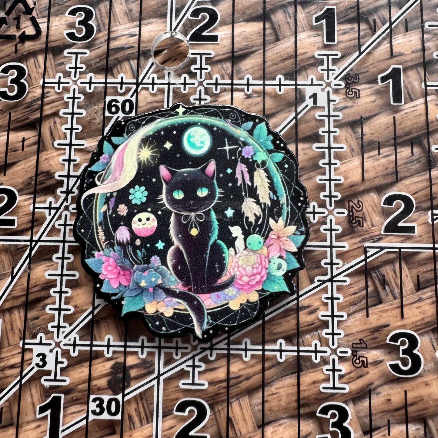 Acrylic Flatback,  Planar, Cabochon, Single Pc - Black Cat
