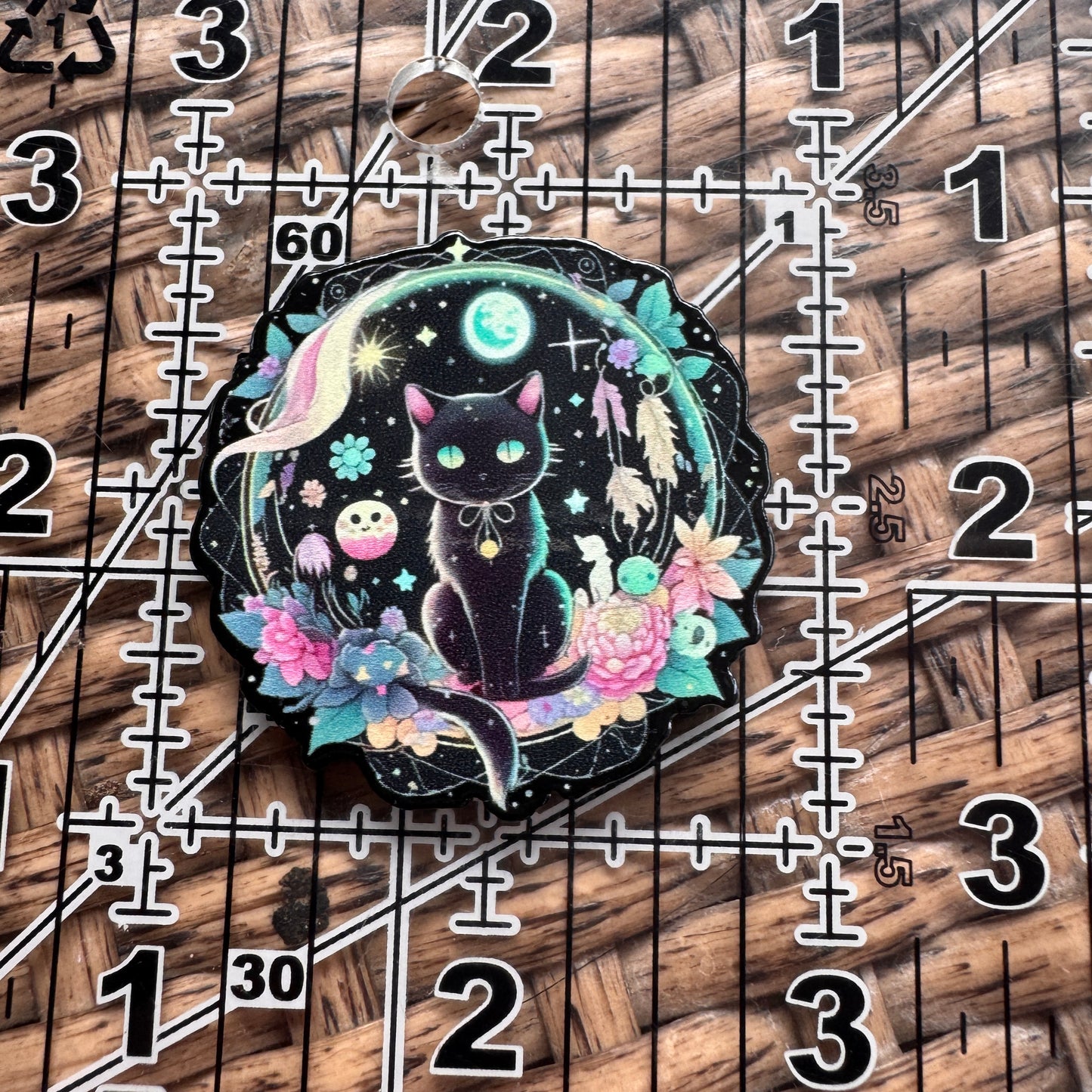 Acrylic Flatback,  Planar, Cabochon, Single Pc - Black Cat