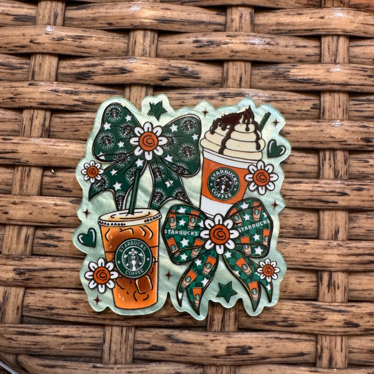 Starbucks Coffee Acrylic Flatback,  Planar, Cabochon, Single Pc