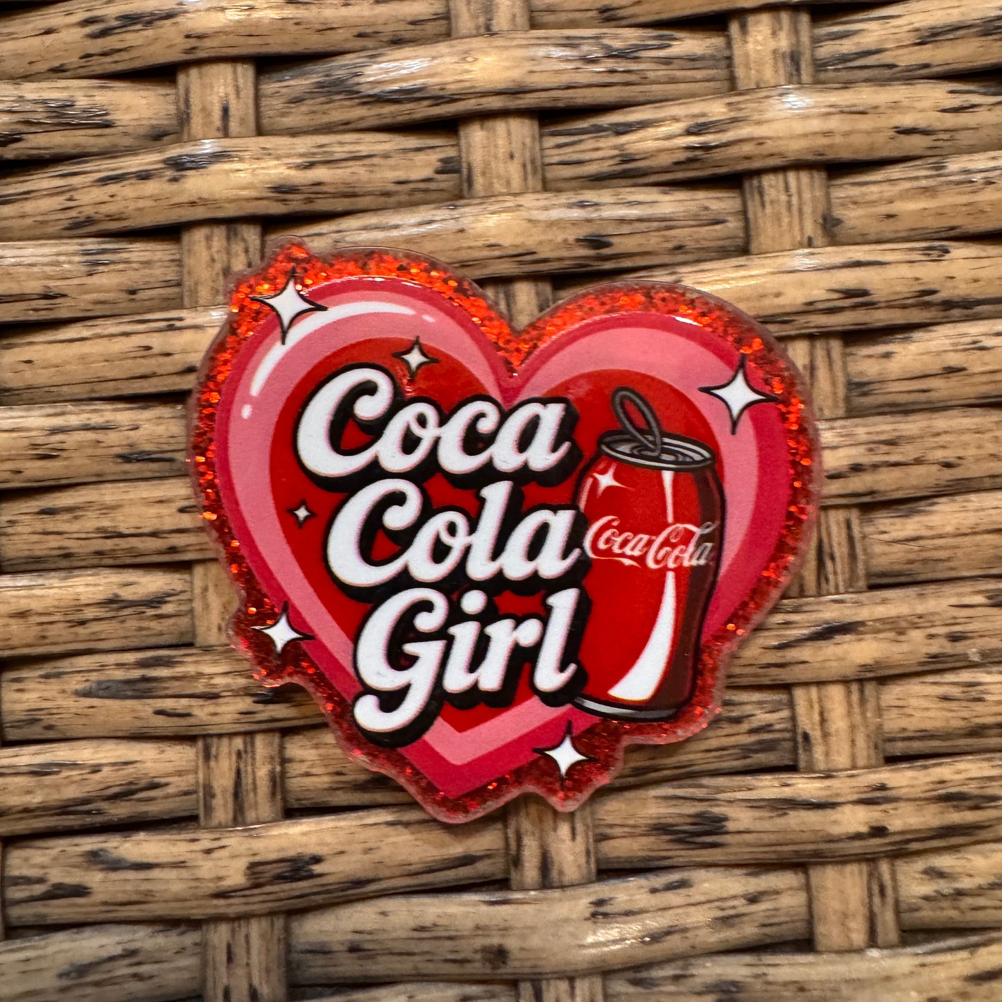 Coca Cola Girl Acrylic Flatback,  Planar, Cabochon, Single Pc