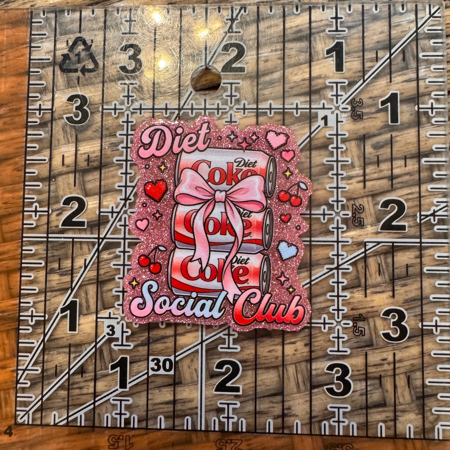 Diet Coke Social Club Acrylic Flatback,  Planar, Cabochon, Single Pc