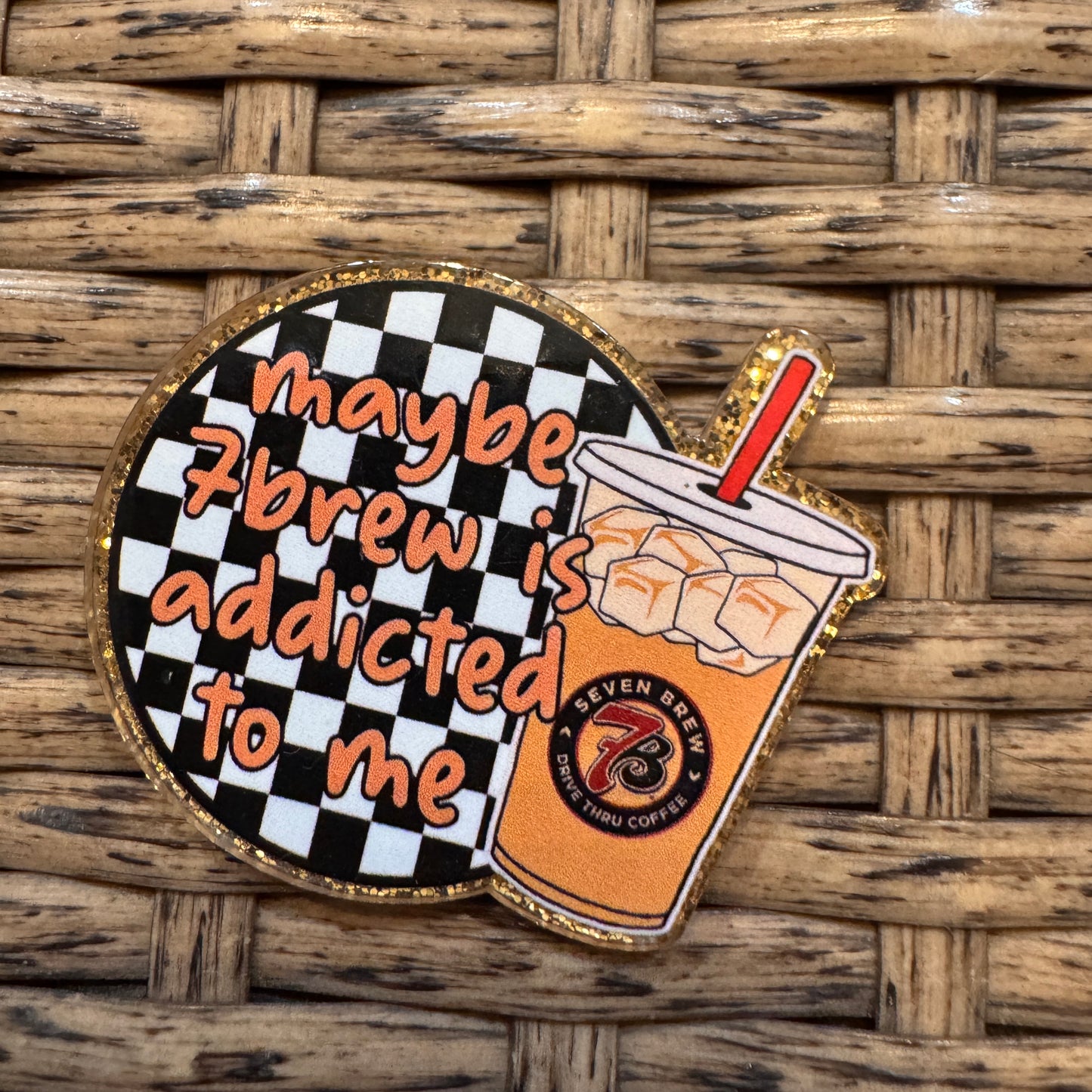 7 brew coffee Drink Acrylic Flatback,  Planar, Cabochon, Single Pc