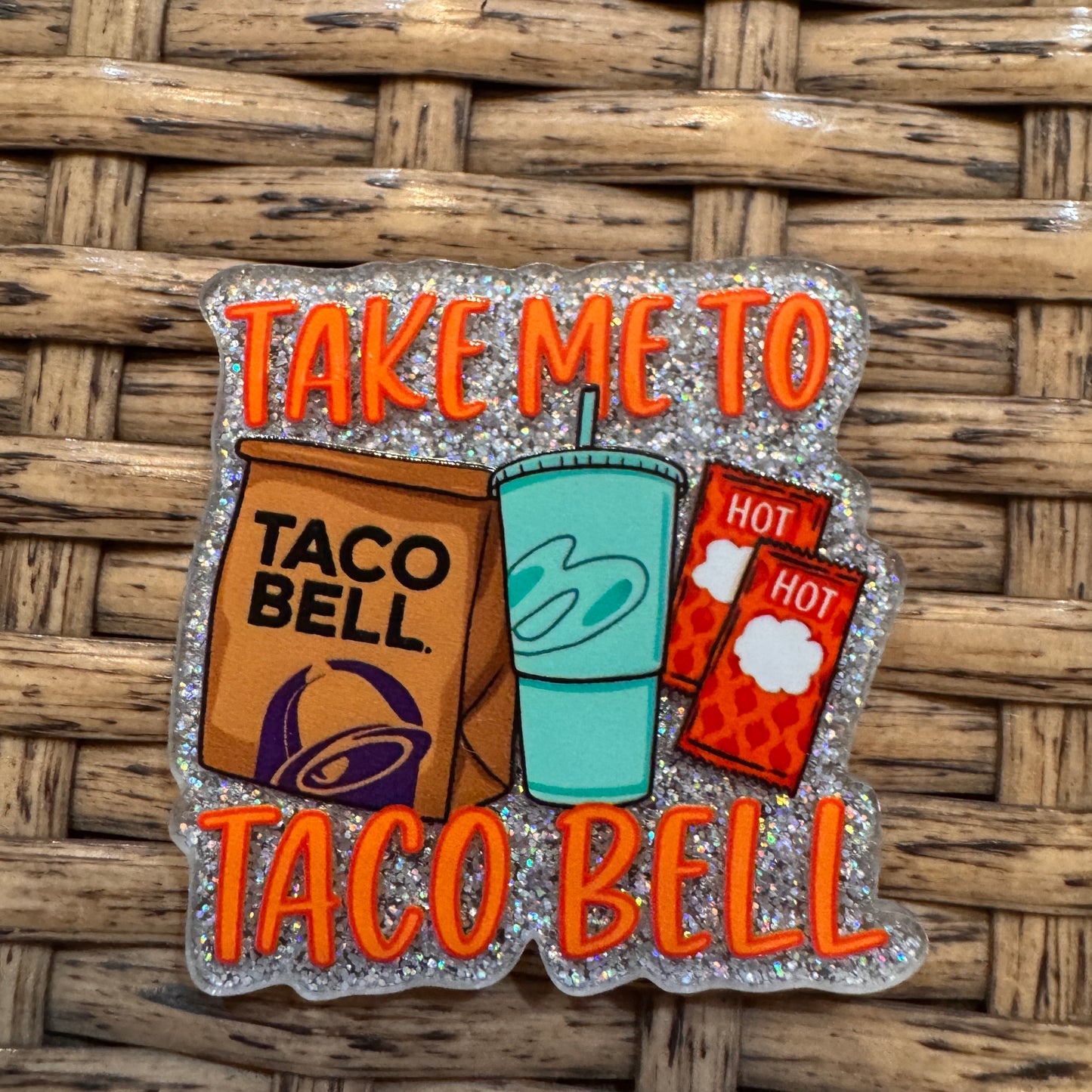 Taco Bell Acrylic Flatback,  Planar, Cabochon, Single Pc