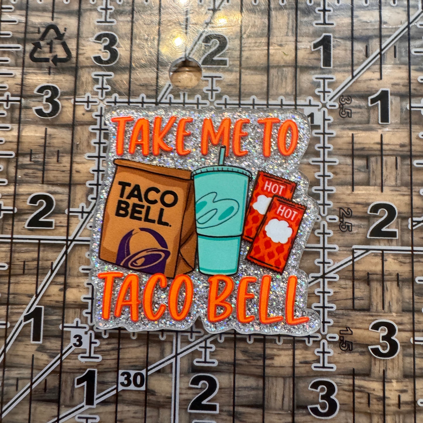 Taco Bell Acrylic Flatback,  Planar, Cabochon, Single Pc
