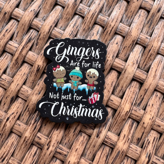 Acrylic Flatback,  Planar, Cabochon, Single Pc - Gingerbread Humor