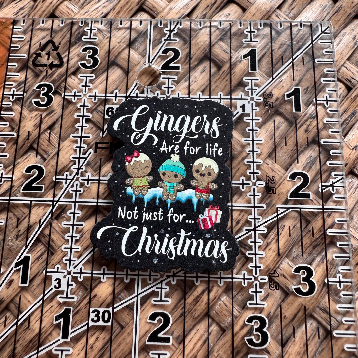 Acrylic Flatback,  Planar, Cabochon, Single Pc - Gingerbread Humor