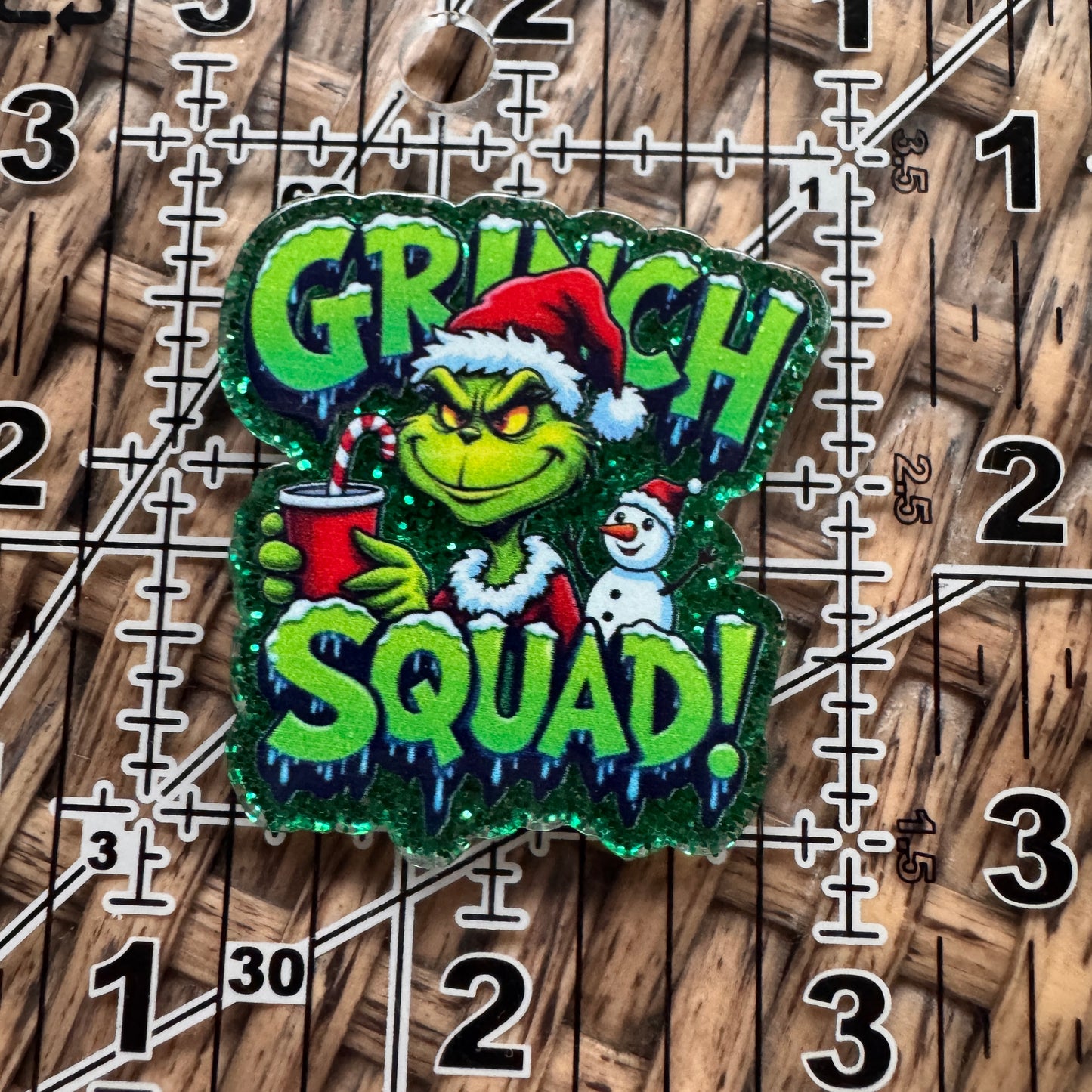 Acrylic Flatback,  Planar, Cabochon, Single Pc - Grinch Squad