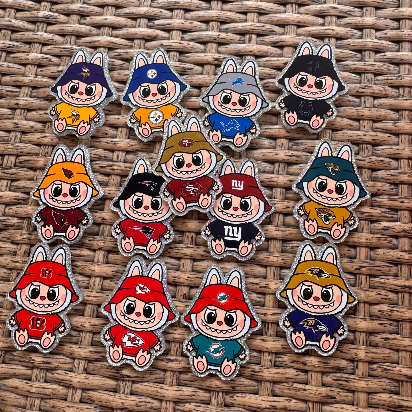 Acrylic Flatback,  Planar, Cabochon, Single Pc - Labubu Sports Teams