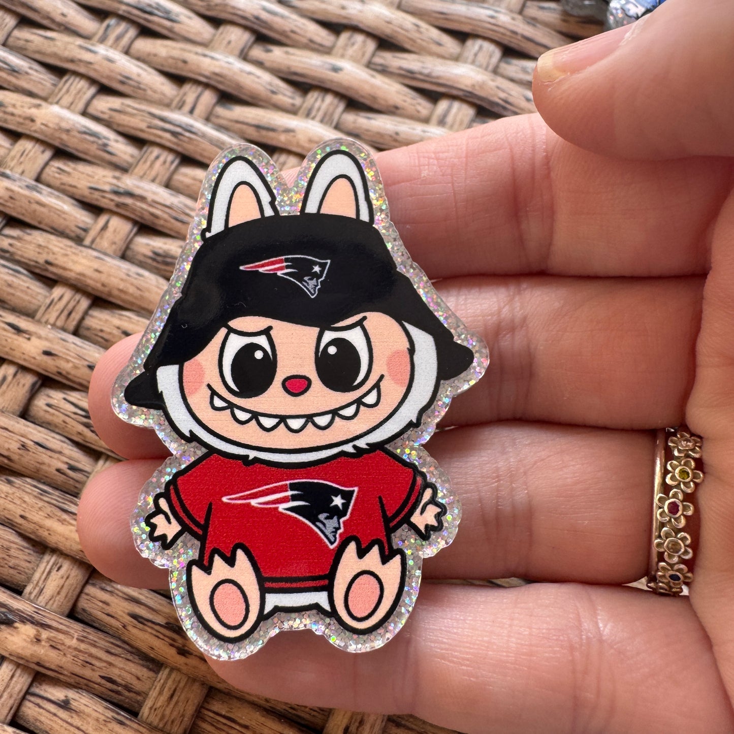 Acrylic Flatback,  Planar, Cabochon, Single Pc - Labubu Sports Teams