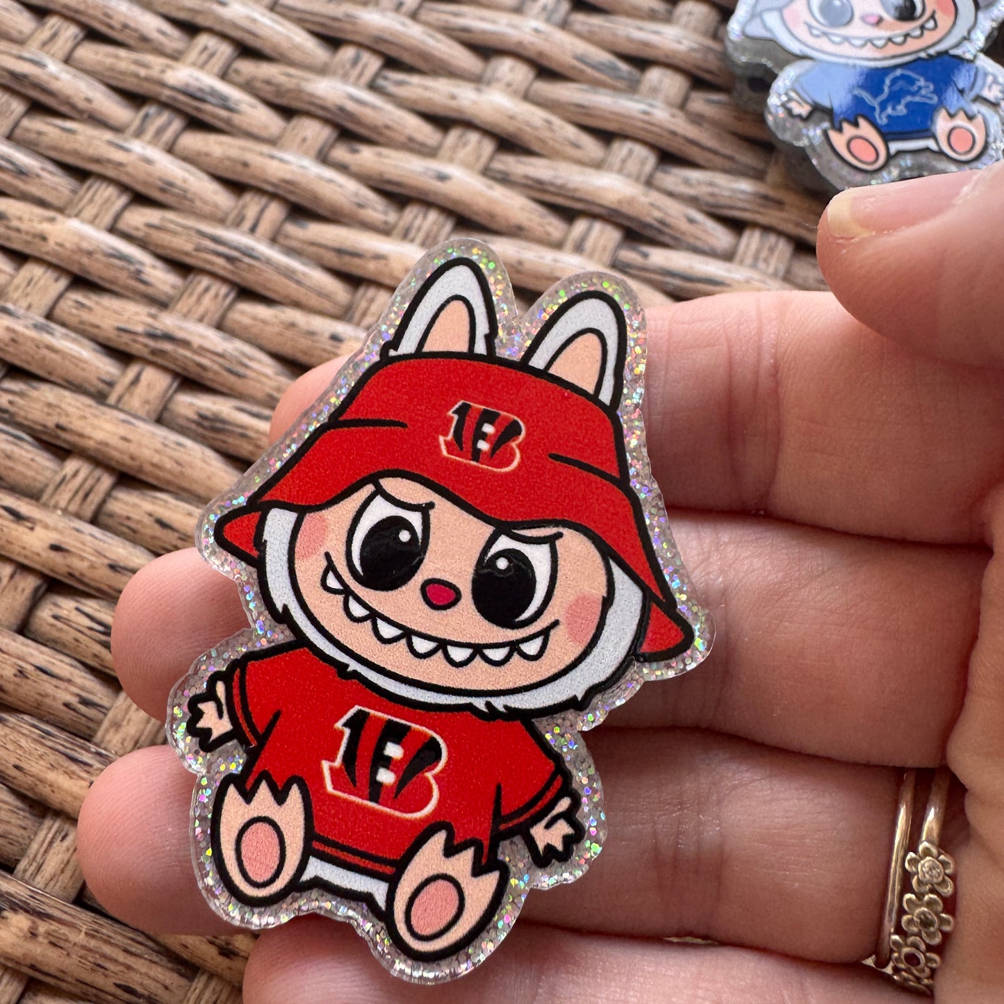 Acrylic Flatback,  Planar, Cabochon, Single Pc - Labubu Sports Teams