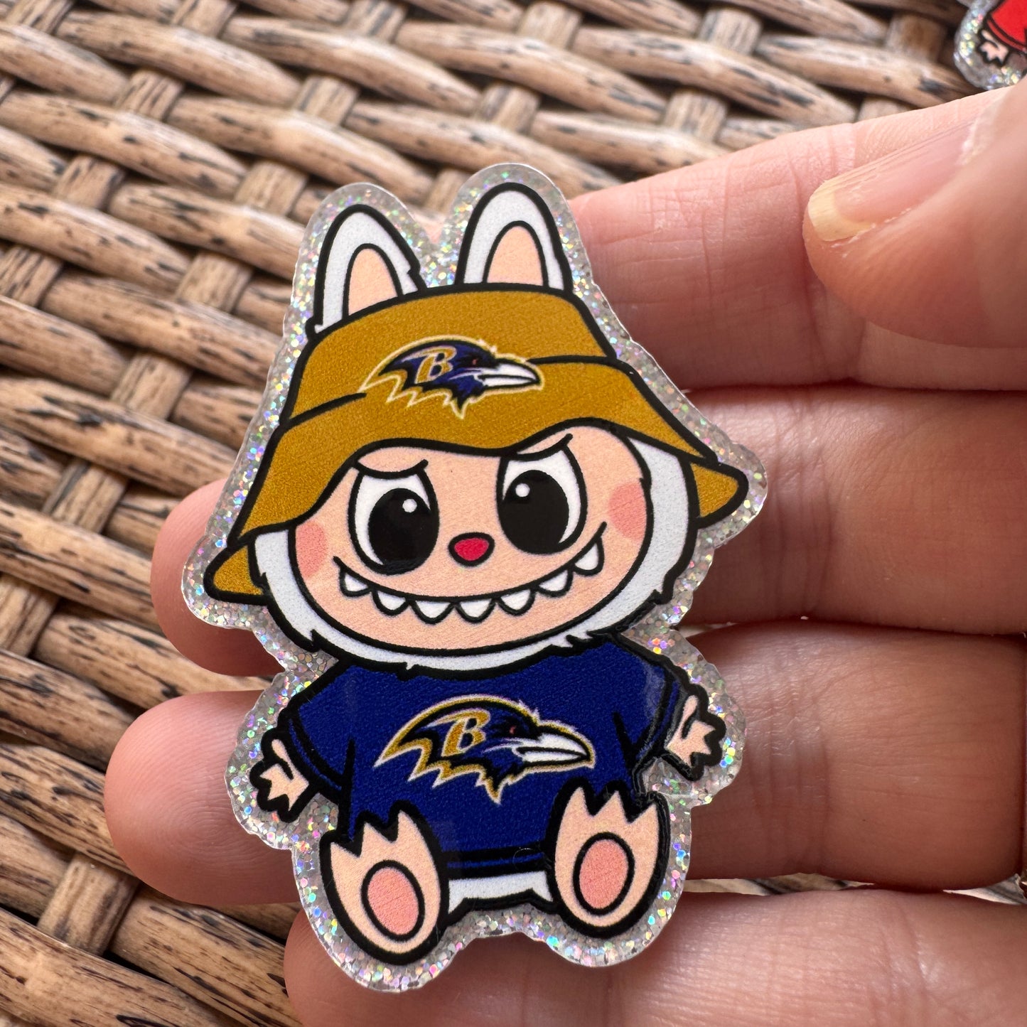 Acrylic Flatback,  Planar, Cabochon, Single Pc - Labubu Sports Teams