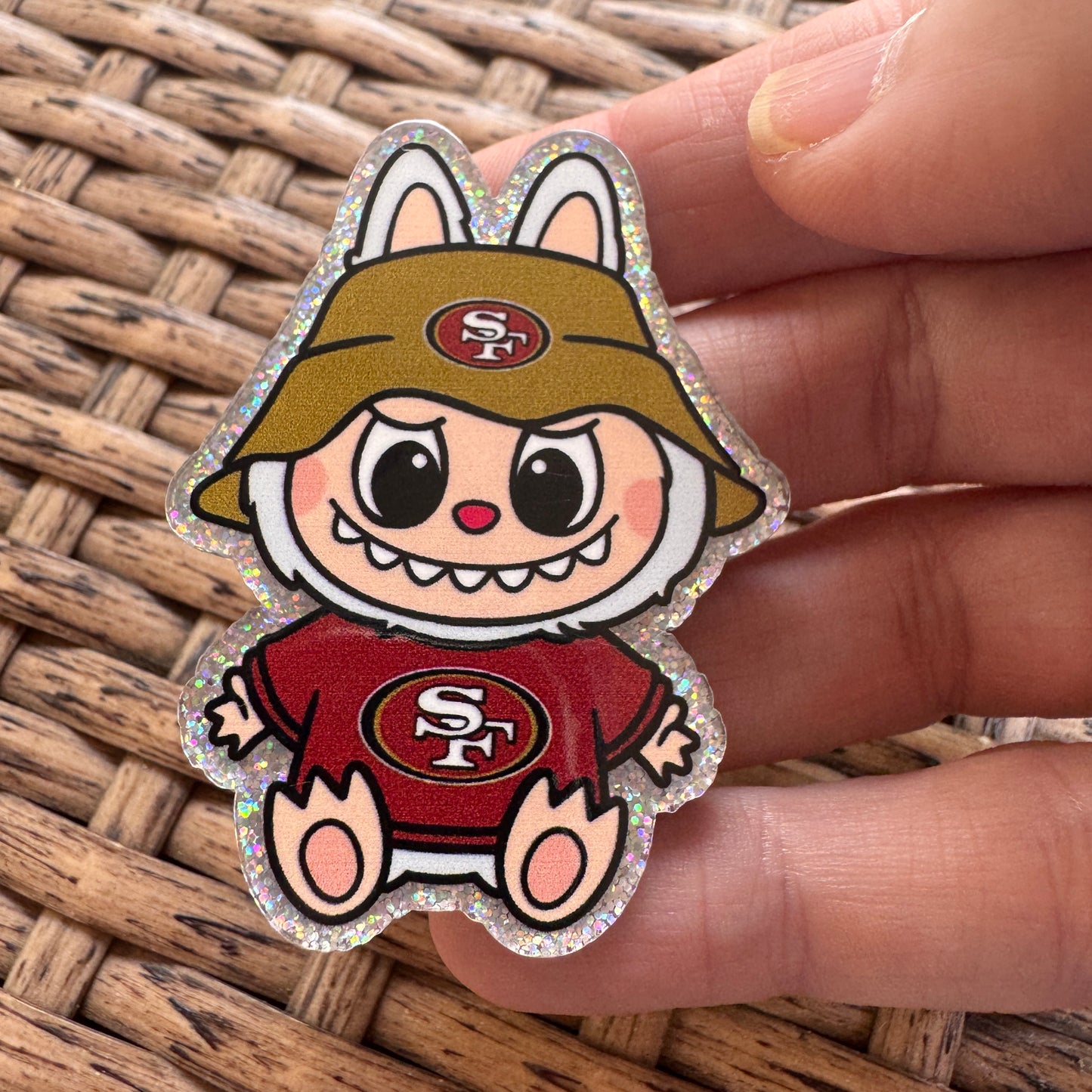 Acrylic Flatback,  Planar, Cabochon, Single Pc - Labubu Sports Teams