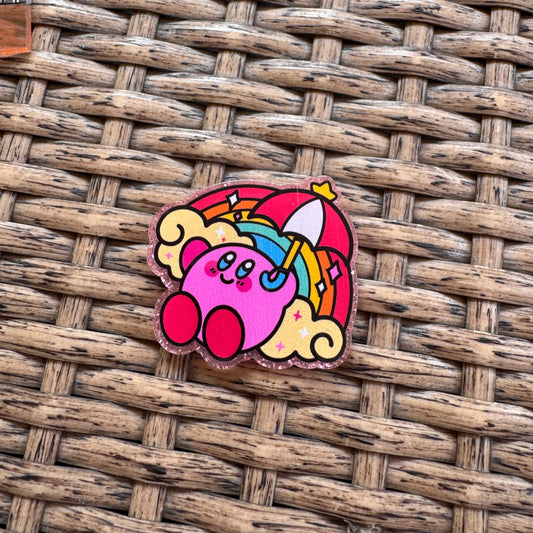 Acrylic Flatback,  Planar, Cabochon, Single Pc - Kirby Cartoon