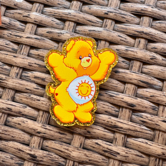 Acrylic Flatback,  Planar, Cabochon, Single Pc - Sunshine Carebear