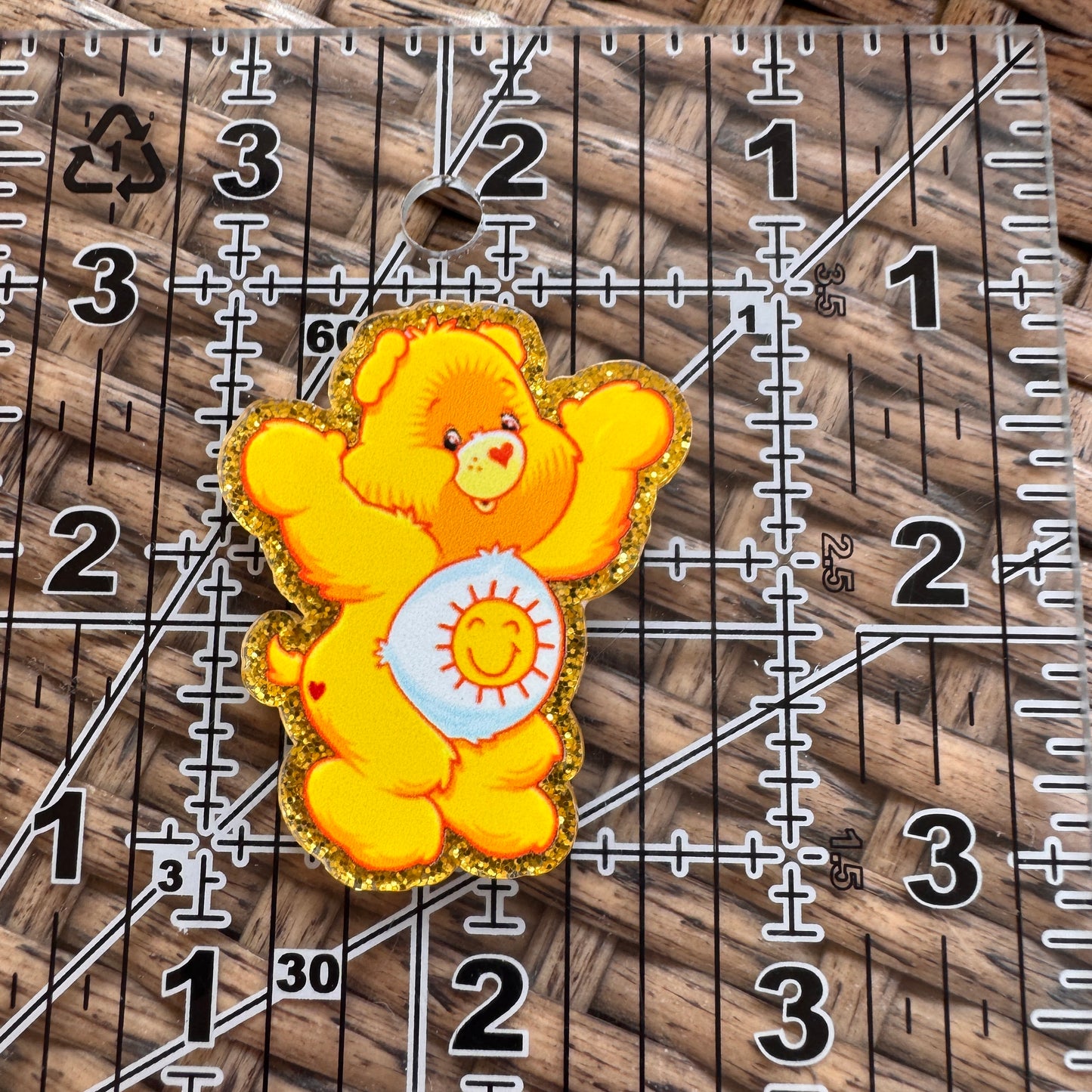 Acrylic Flatback,  Planar, Cabochon, Single Pc - Sunshine Carebear