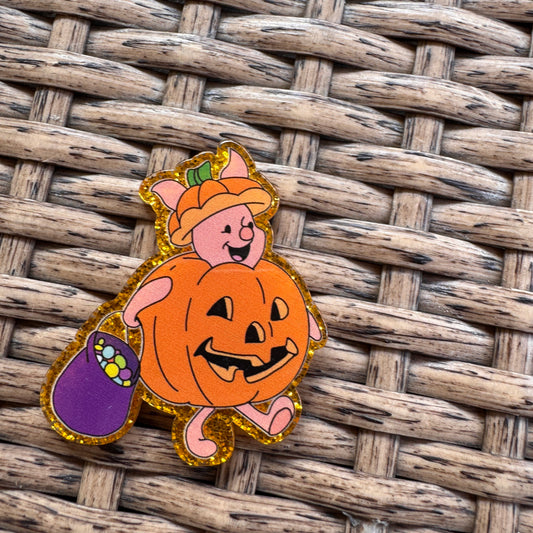 Acrylic Flatback,  Planar, Cabochon, Single Pc - Halloween Pigglet