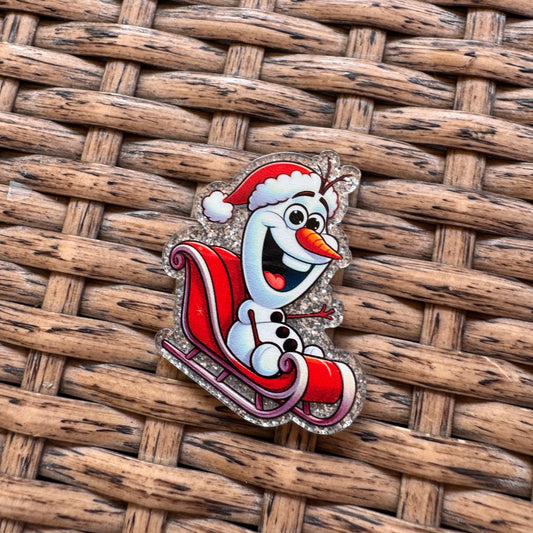 Acrylic Flatback,  Planar, Cabochon, Single Pc - Christmas Olaf