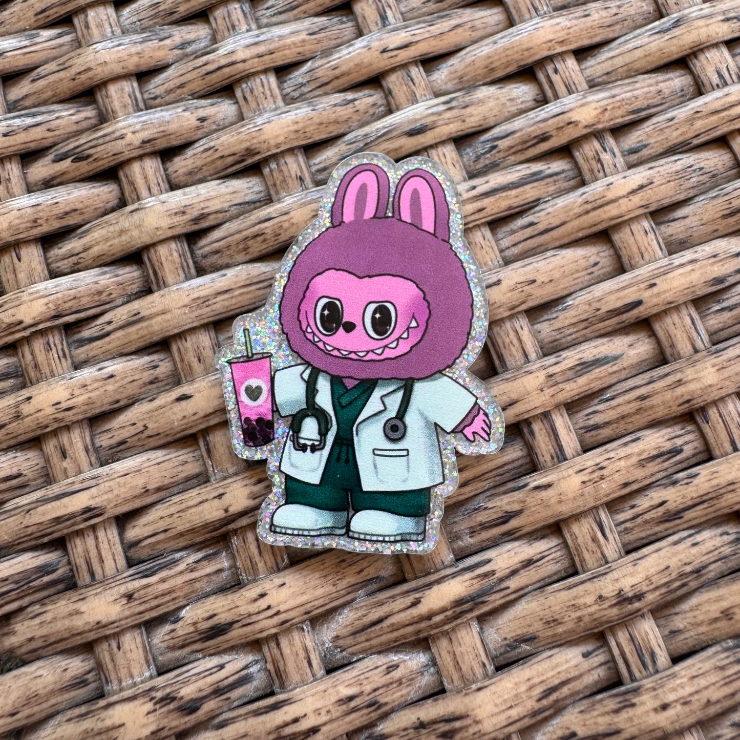 Acrylic Flatback,  Planar, Cabochon, Single Pc - Dr Labubu