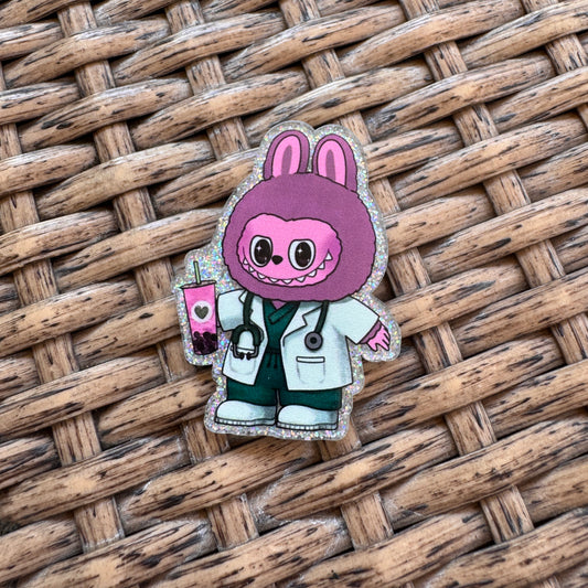 Acrylic Flatback,  Planar, Cabochon, Single Pc - Dr Labubu