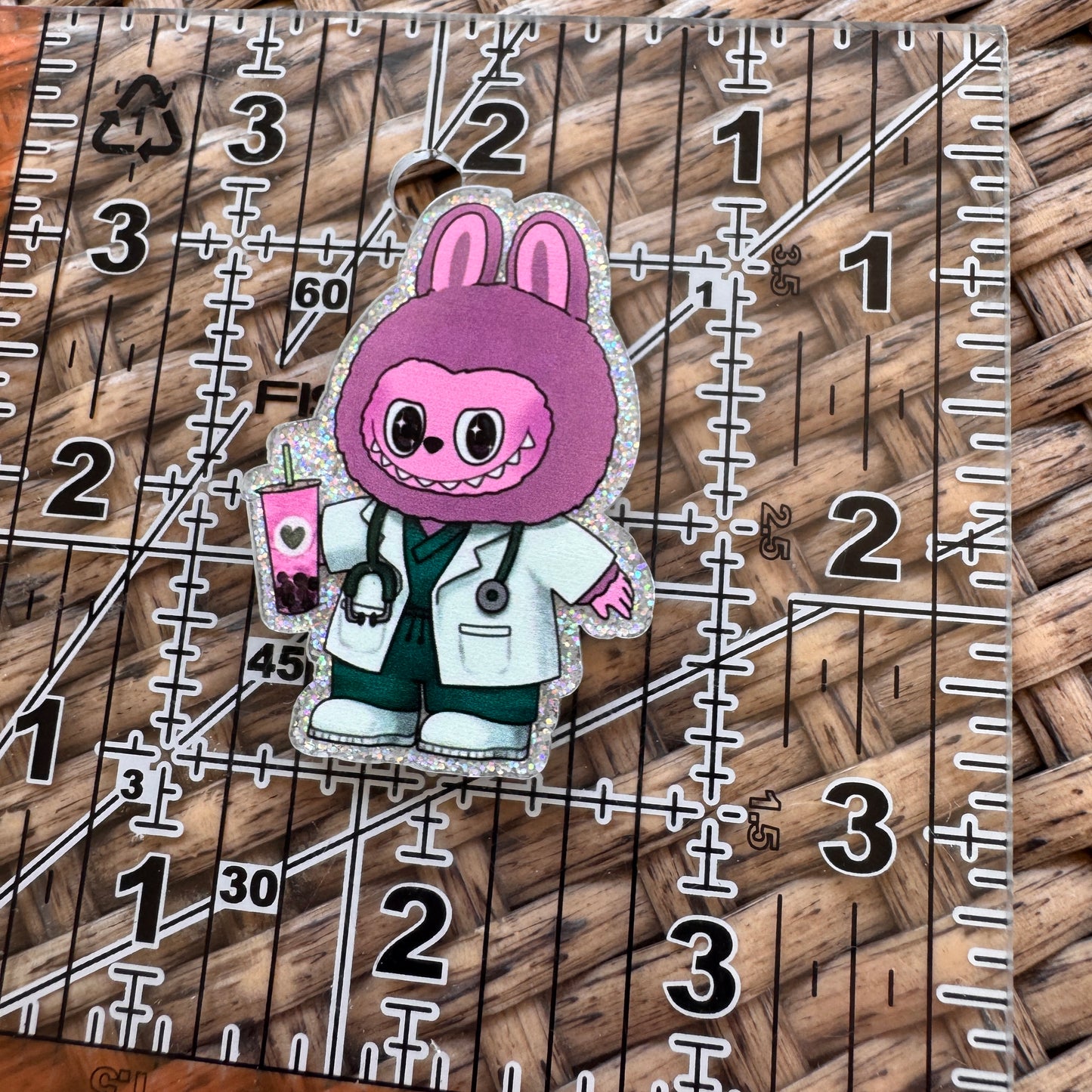 Acrylic Flatback,  Planar, Cabochon, Single Pc - Dr Labubu