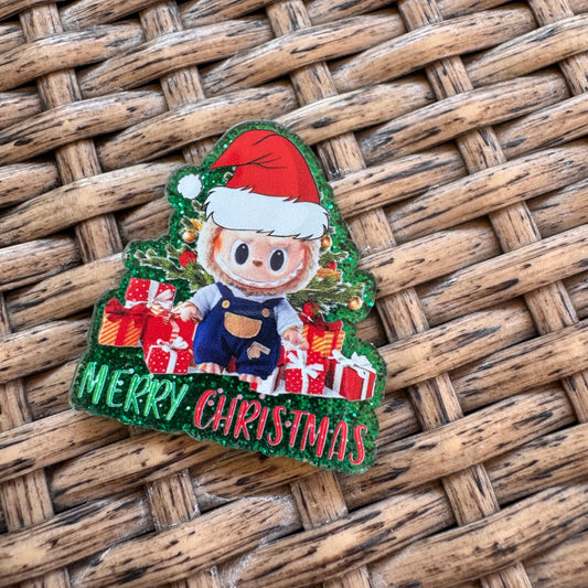 Acrylic Flatback,  Planar, Cabochon, Single Pc - Merry Christmas Labu