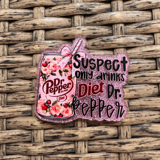 Pink Diet Dr Pepper Acrylic Flatback Craft Embellishment