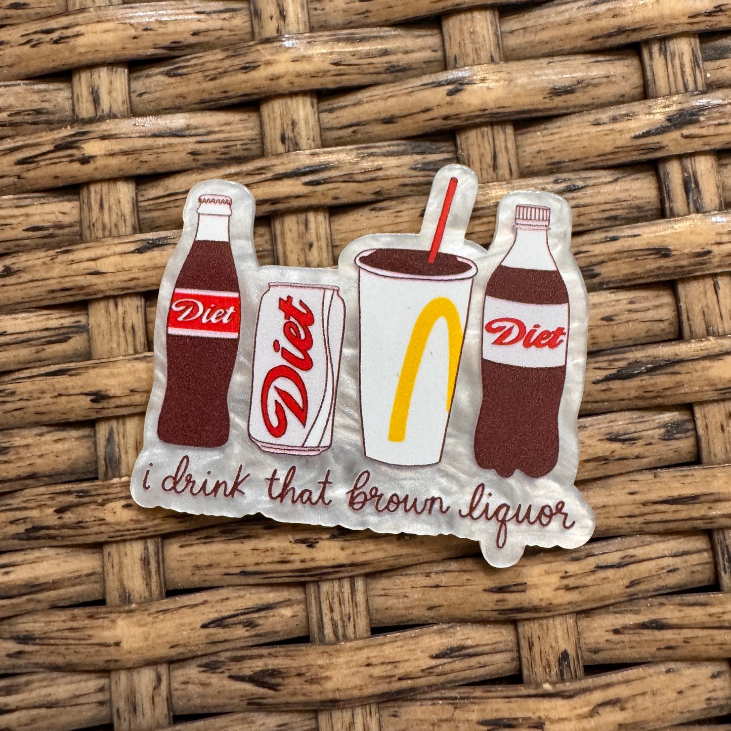 Diet Coke  Glitter Flatback, Cheetah Print, Heart, Single Pc.