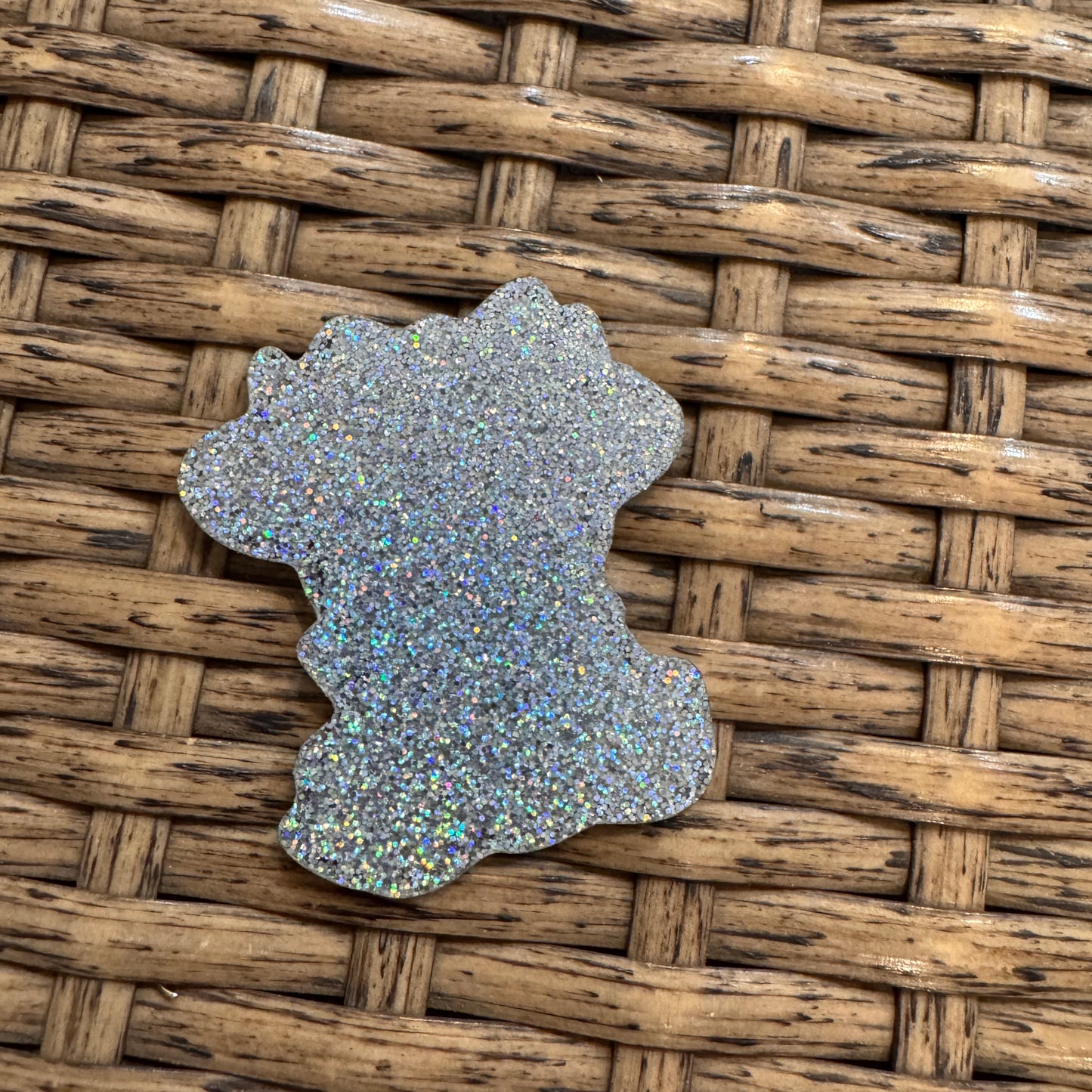 Cow With Pepsi Glitter Flatback, Cheetah Print, Heart, Single Pc.