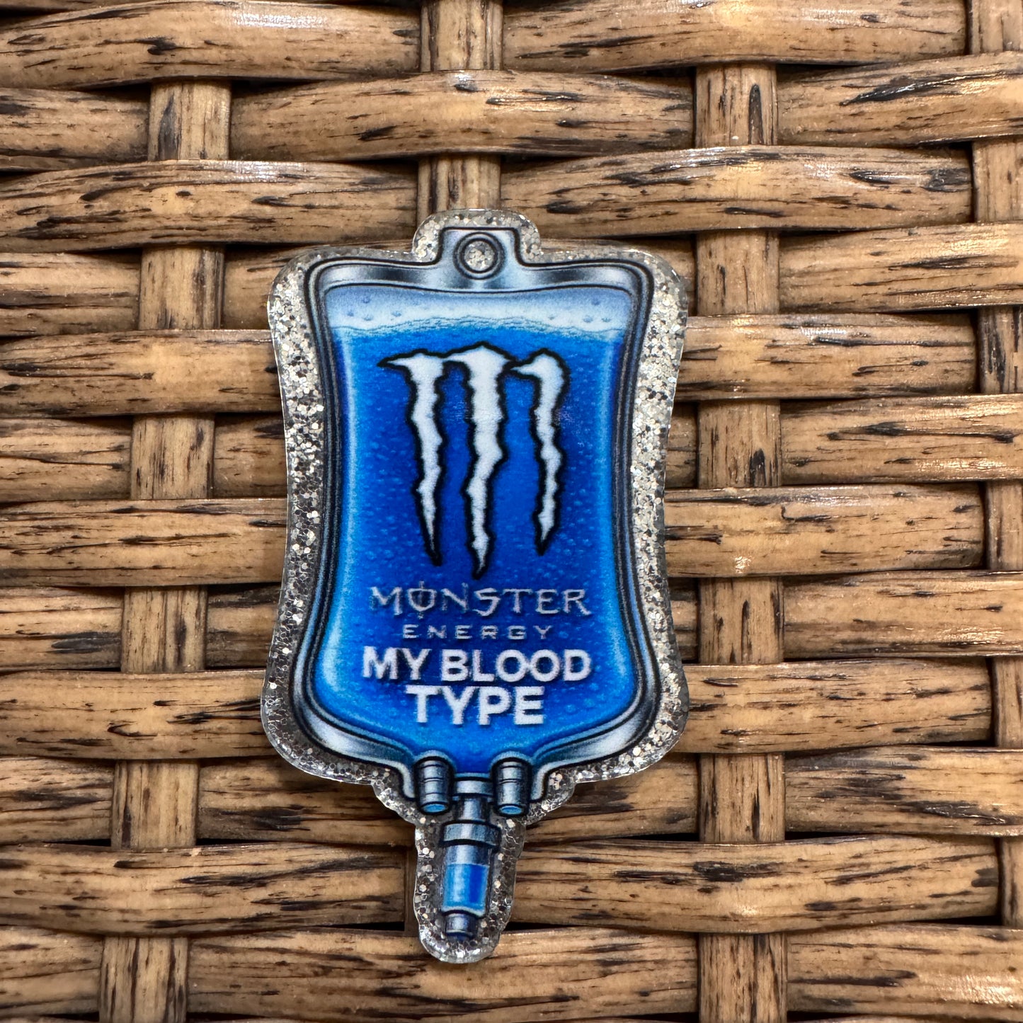 Monster Energy Drink IV Bag Flatback, Cheetah Print, Heart, Single Pc.